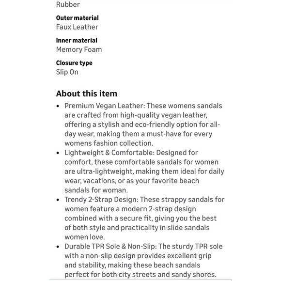 Project Cloud Women's Size 9 Hilltop Memory‎ Foam Sandals Lightweight Non-Slip - Picture 6 of 9